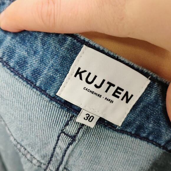 Kujten Wide Leg Blue Jeans - Picture 11 of 12